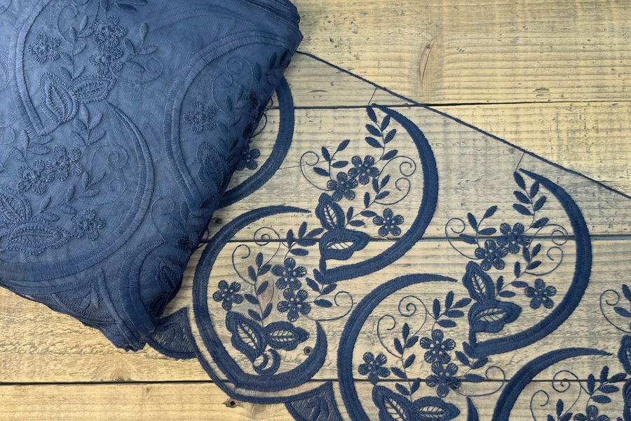 Мереживо блюмарин 330 мм SinemBro синій темний