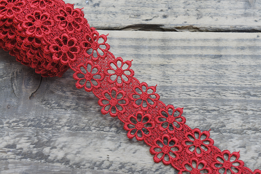 Мереживо гіпюр 45 мм SinemBro червоний 4G4092-45-1324