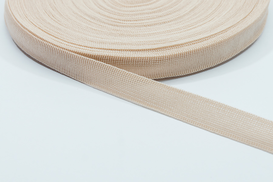 Тасьма 18 мм Лента в'язана рожевий молочний