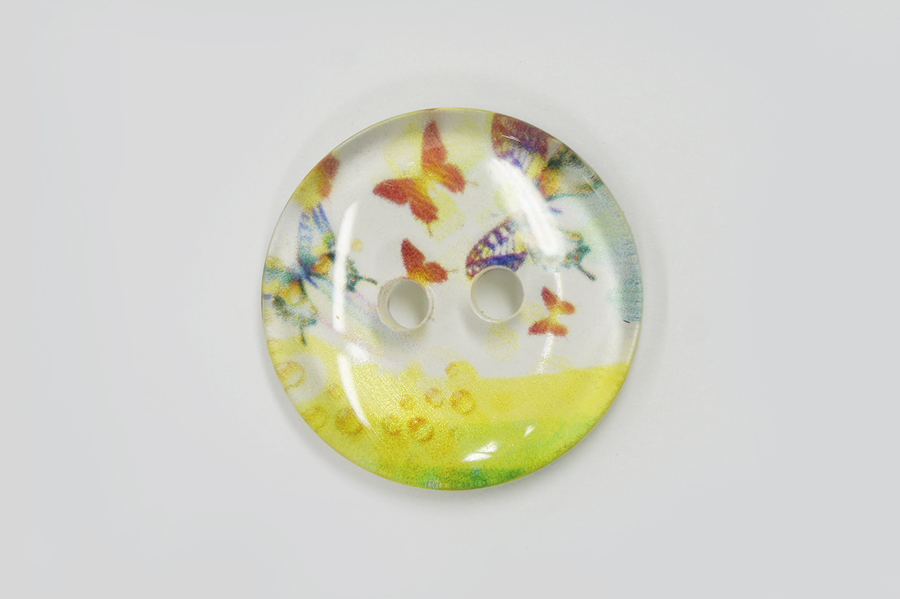 Гудзик 25 мм Mertbutton 2 отвори з принтом різнокольоровий СВ-040-40-777