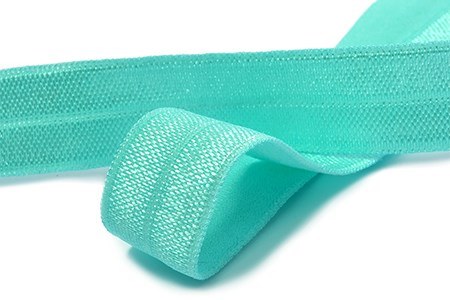 Бейка 15 мм блискуча, еластична м'ятний темний