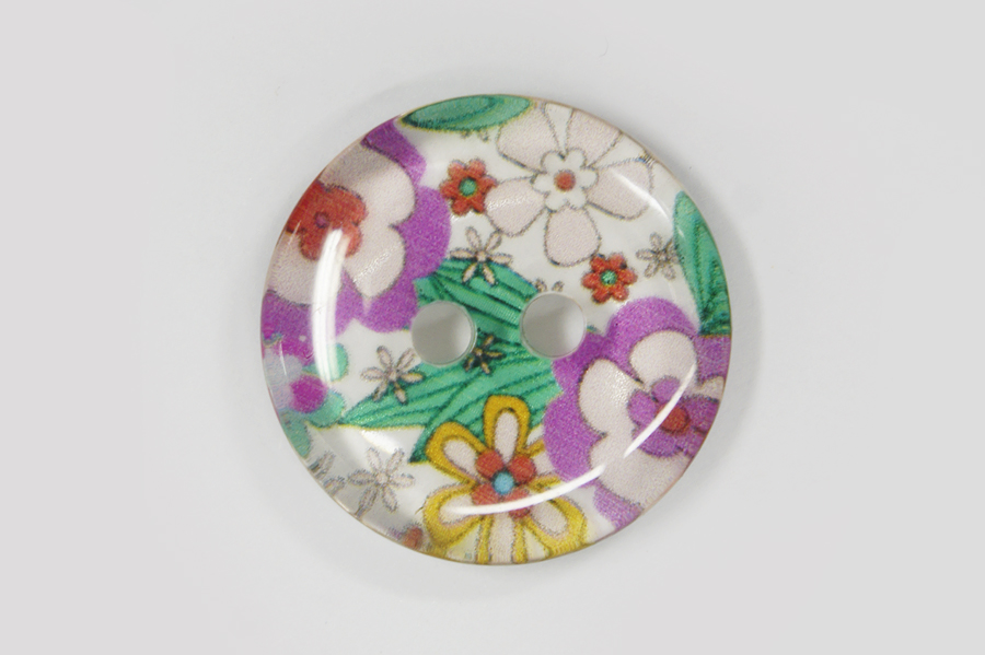 Гудзик 28 мм Mertbutton 2 отвори з принтом різнокольоровий СВ-001-44-777