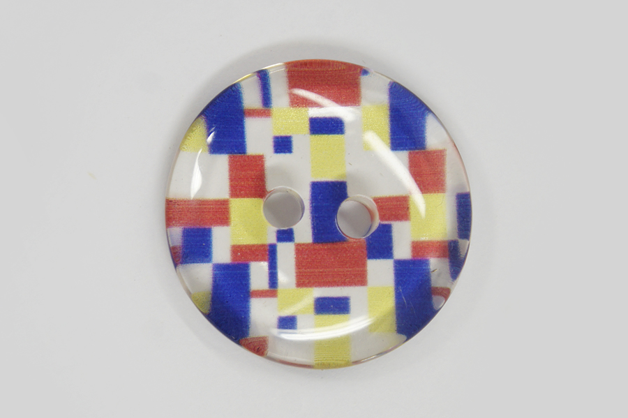 Гудзик 28 мм Mertbutton 2 отвори з принтом різнокольоровий СВ-031-44-777