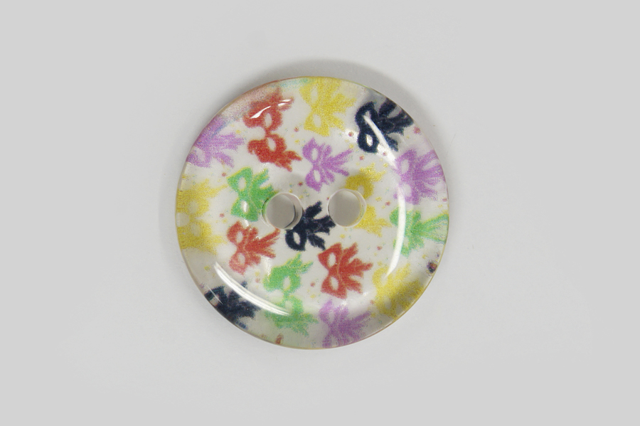 Гудзик 23 мм Mertbutton 2 отвори з принтом різнокольоровий СВ-038-36-777