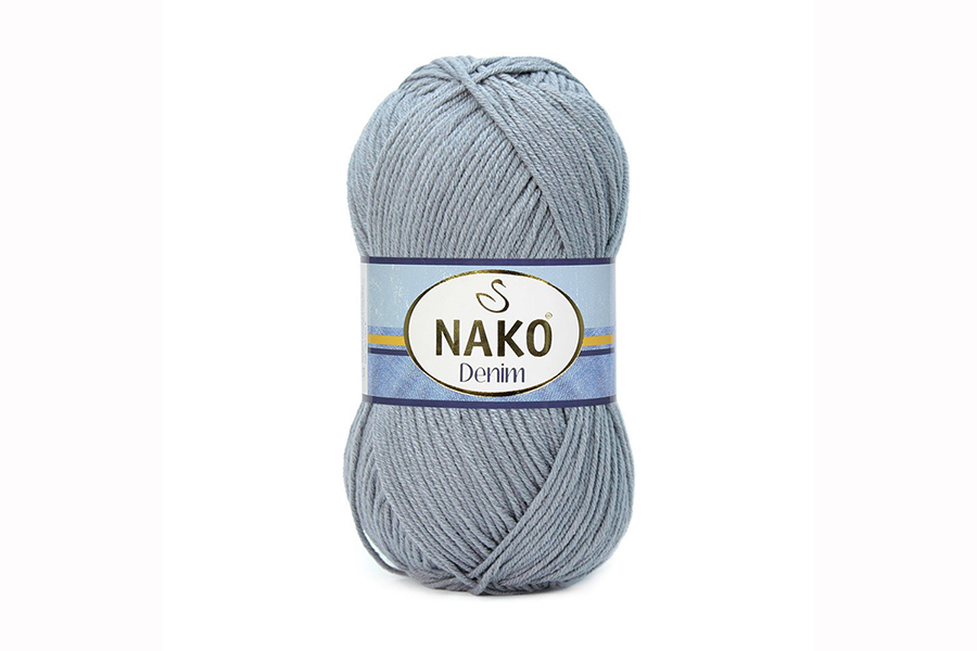 Пряжа NAKO Denim бавовна 60%, акрил 40% сірий 200м(100гр) 11581