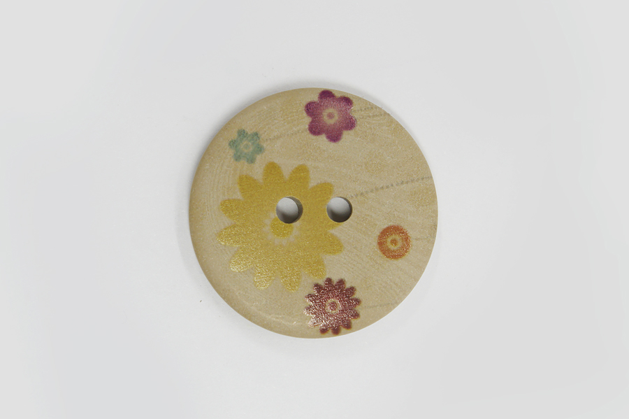 Гудзик 25 мм Mertbutton 2 отвори з принтом різнокольоровий ТВ-006-40-777