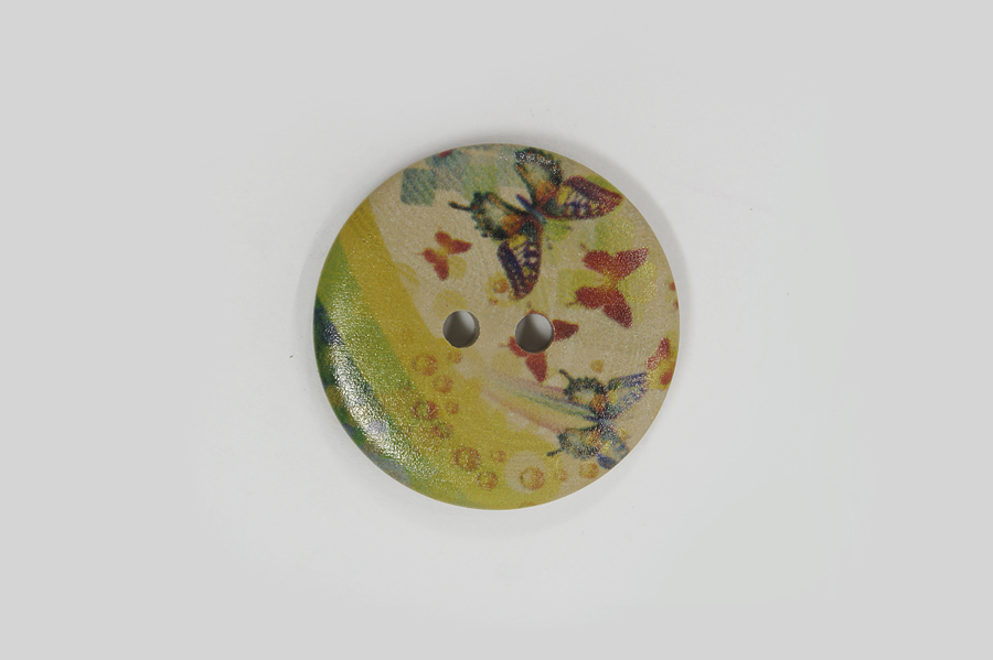 Гудзик 28 мм Mertbutton 2 отвори з принтом різнокольоровий ТВ-031-44-777