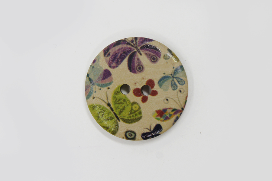 Гудзик 28 мм Mertbutton 2 отвори з принтом різнокольоровий ТВ-024-44-777