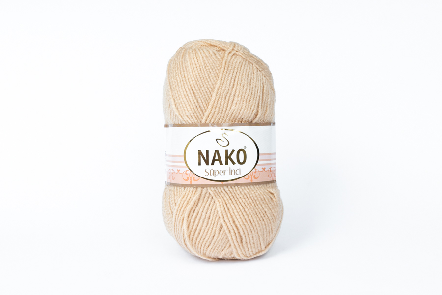 Пряжа NAKO Super Inci вовна 25%, акрил 75% бежевий золотистий 260м(100гр) 00219