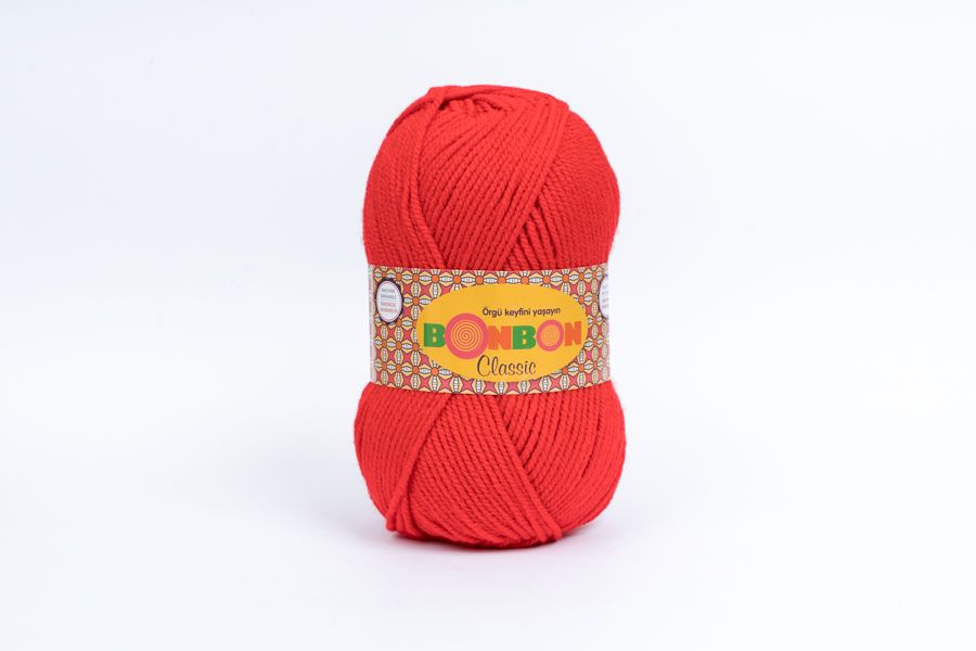 Пряжа NAKO Bonbon Classic акрил 100% червоний 200м(100гр) 98619