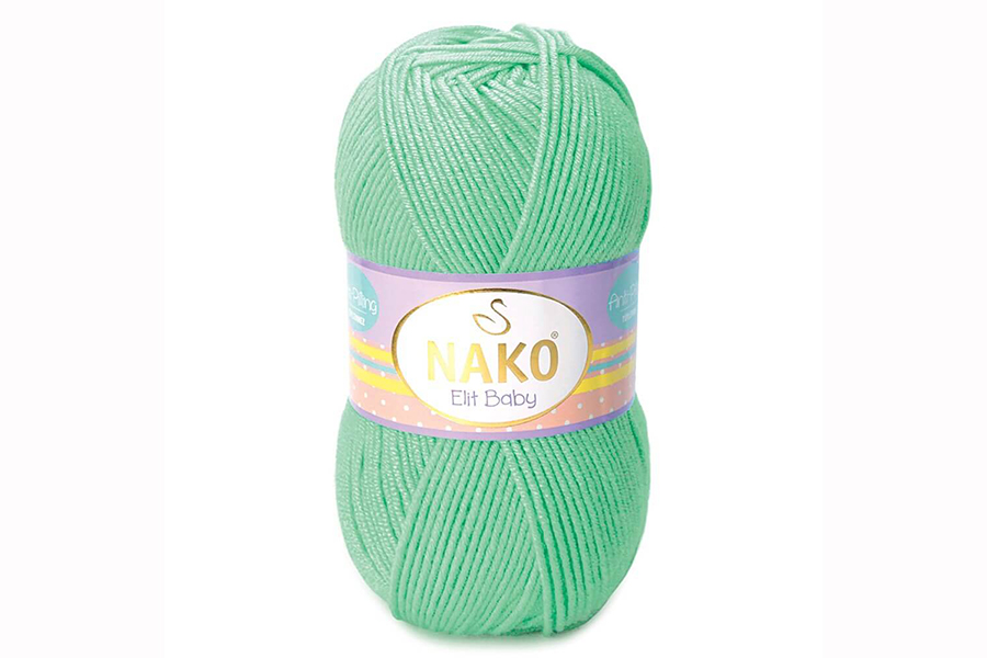 Пряжа NAKO Elit Baby акрил 100% салатовий 250м(100гр) 0001