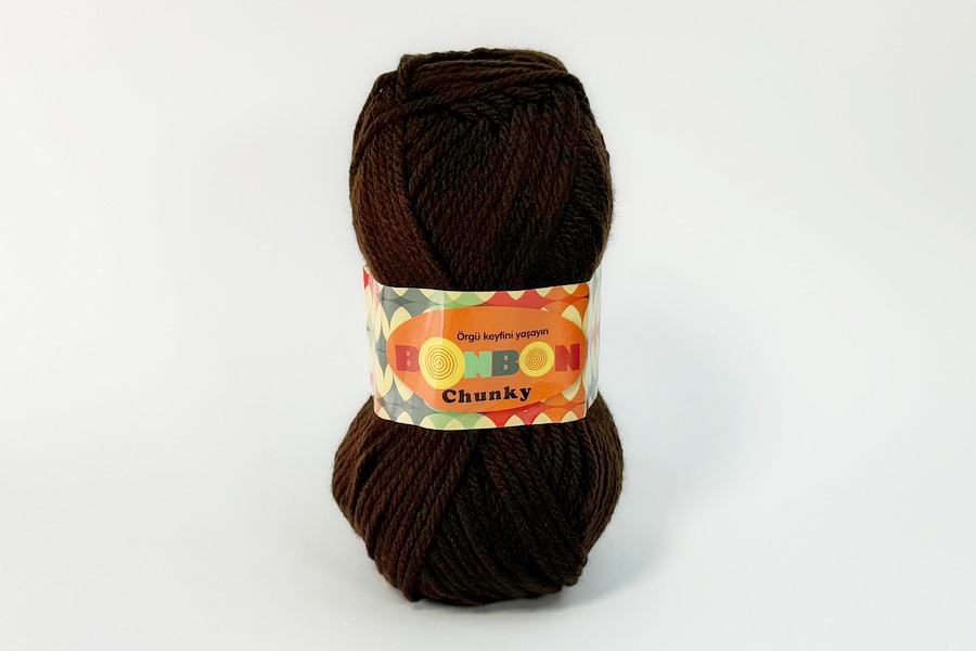 Пряжа NAKO Bonbon chunky акрил 100% коричневий темний 135м(100гр) 98219