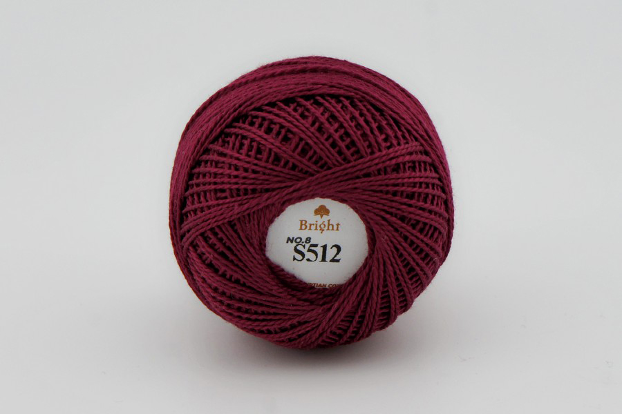 Ірис нитки Bright бавовна 100% бордовий 80м(10гр) S512
