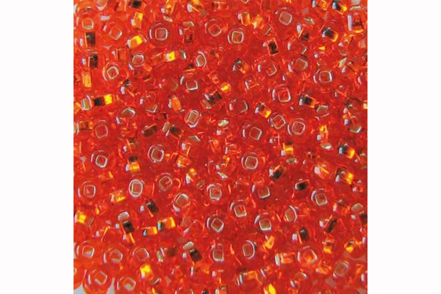 Бісер Preciosa 97030 №10 прозорий срібляста серединка оранжевий рудий 2,3 мм