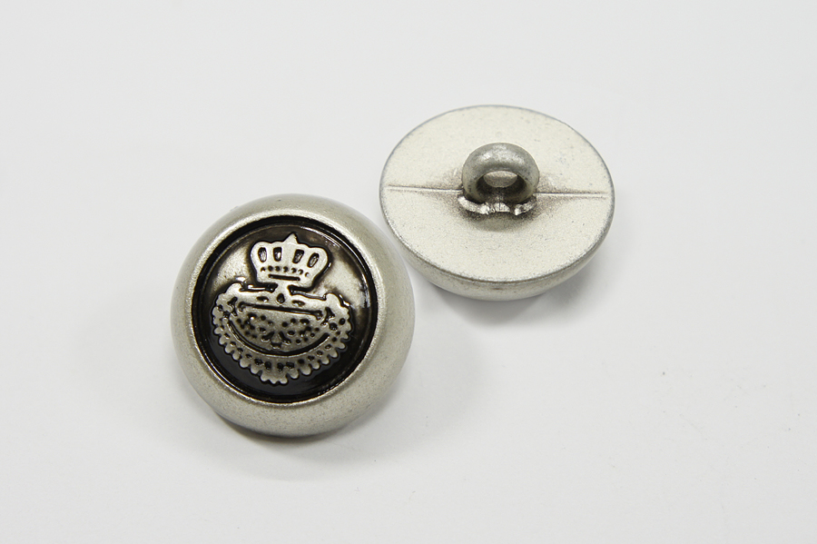 Гудзик на ніжці 25 мм Mertbutton металізований срібло 11-04 11-05-40-silv