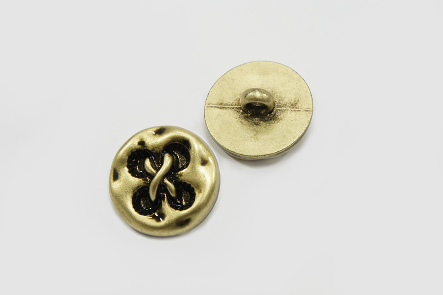 Гудзик на ніжці 32 мм Mertbutton металізований золото 11-06