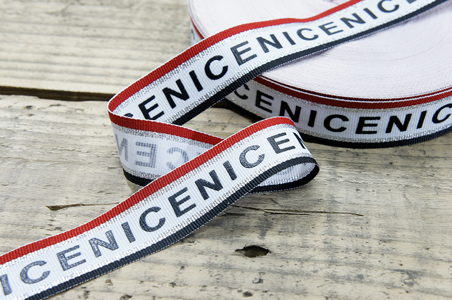 Тасьма 30 мм Mertbutton з написом різнокольоровий 16-07-777