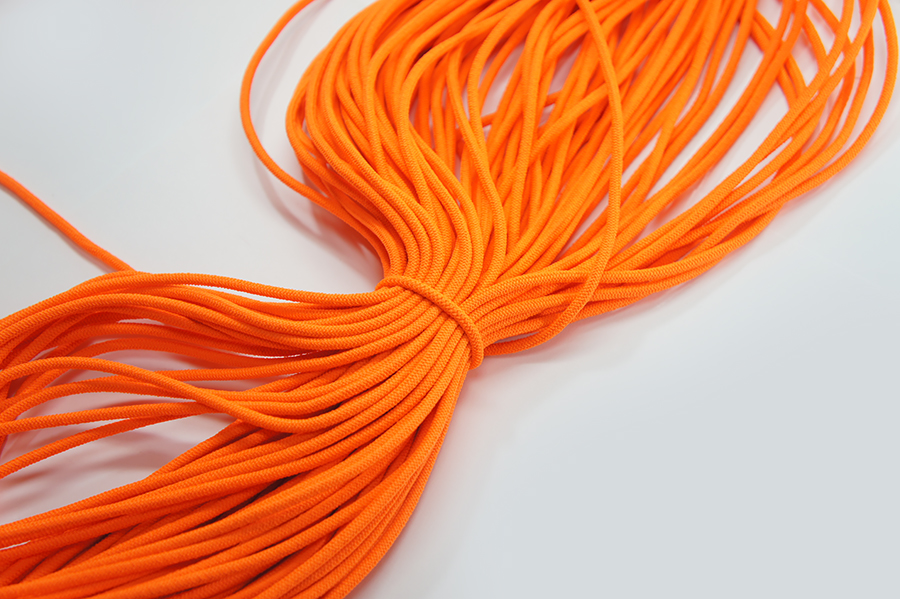 Шнур еластичний 3.5 мм Лента помаранчевий кислотний