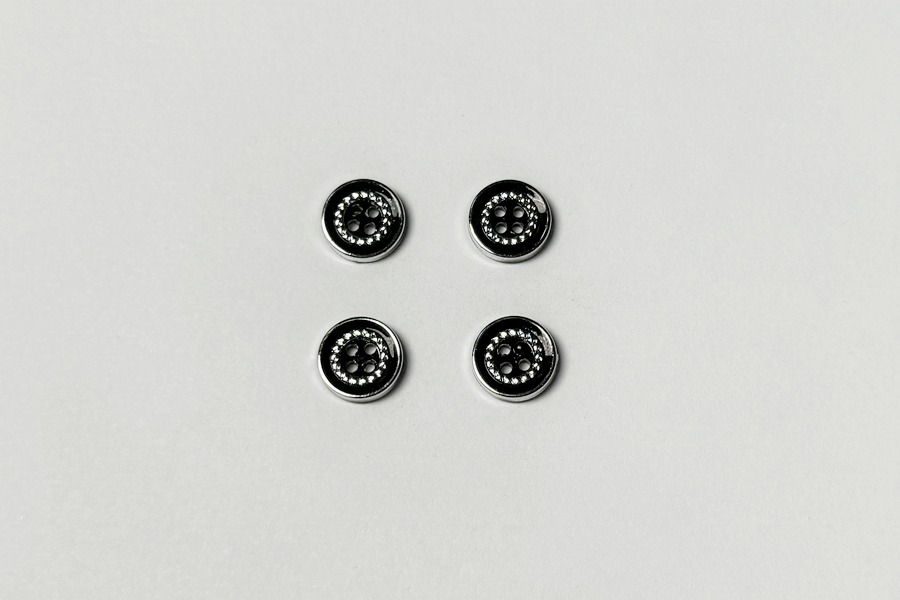 Гудзик 11,5 мм Mertbutton 4 отвори срібло HD-594-18-0000/silver