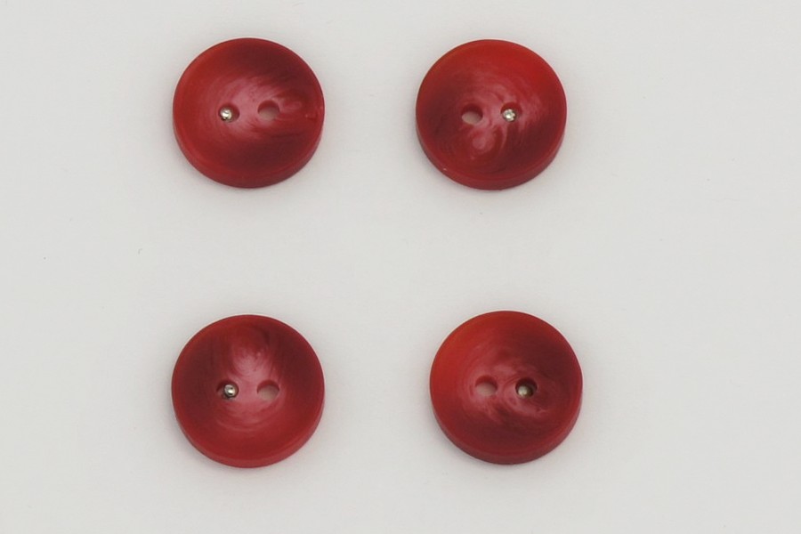 Гудзик 15 мм Mertbutton 2 отвори класичний червоний темний