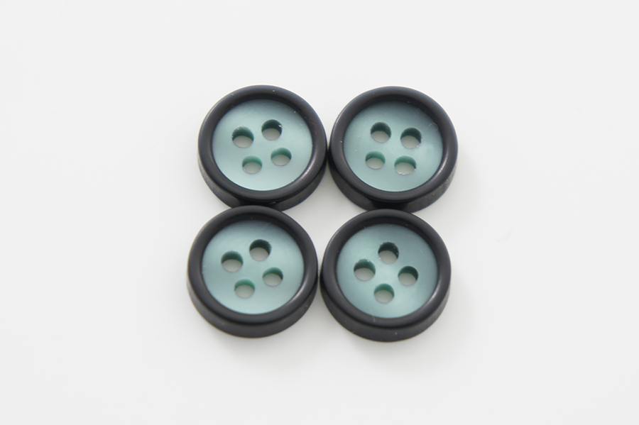 Гудзик 11 мм Mertbutton 4 отвори матовий морська хвиля