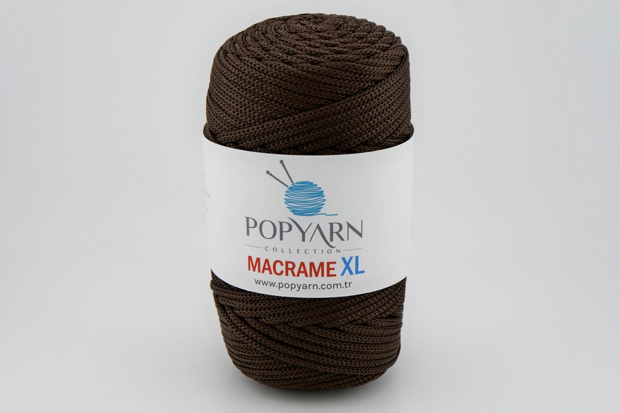 Пряжа POPYARN Macrame XL шнур поліпропілен 100% шоколадний 125м(250гр) 420