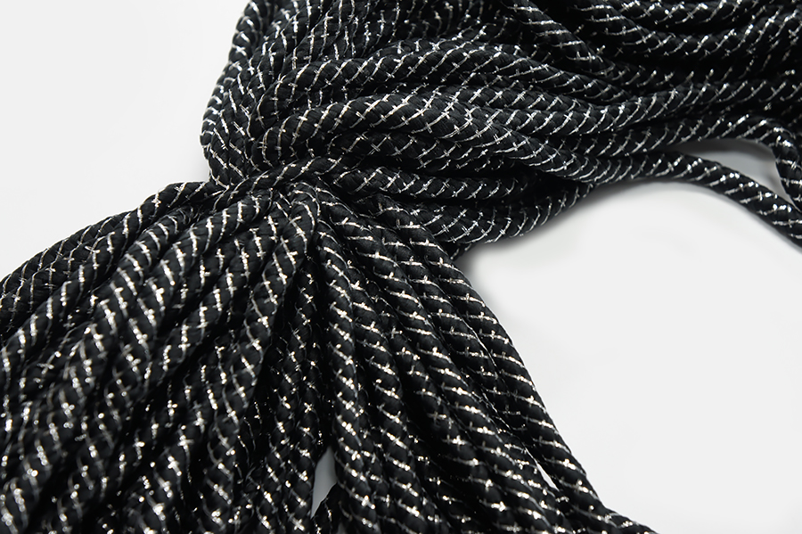Шнур 5 мм оздоблювальний Лента з люрексом чорний 4-2207-000с