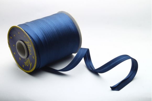 Бейка 16 мм MH сатинова (атласна), підвернута синій