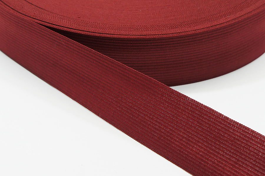 Тасьма 32 мм Лента в'язана вишневий темний
