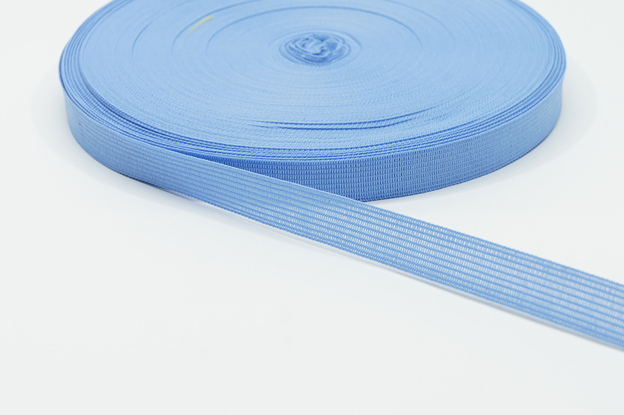 Тасьма 15 мм Лента в'язана волошковий світлий