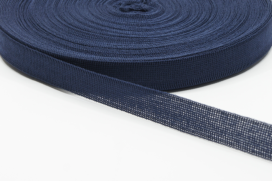 Тасьма 18 мм Лента в'язана синій темний