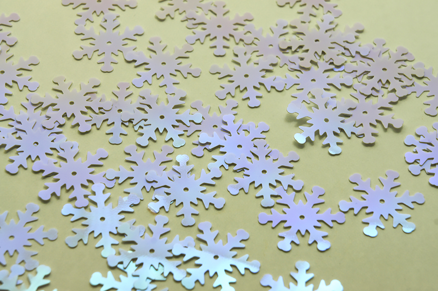 Пайєтки сніжинки 25 мм MH рожевий світлий