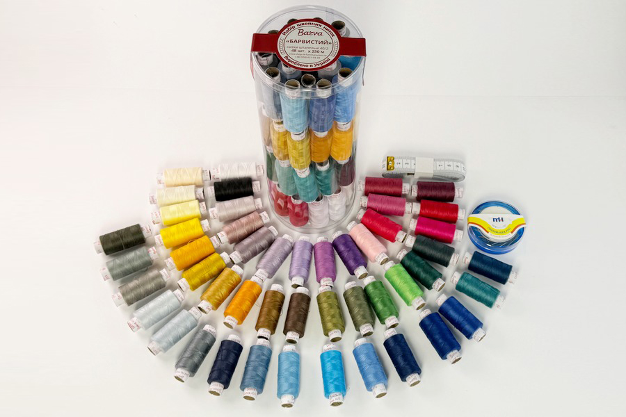 Набір ниток швейних Barva набір поліестер 100% №40/2 48-Б-777